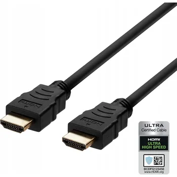 Video kabel DELTACO HU-20A ULTRA RYCHLÝ HDMI KABEL, 48 GB/s, 2 M, ČERNÝ