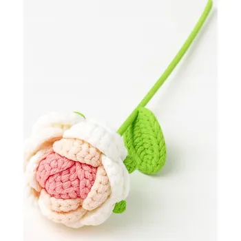 Obraz Háčkovaná růže z příze, délka 40 cm, háčkovaná dekorace, dárek