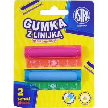 Pryž Guma s pravítkem 5 cm 2 ks Astra