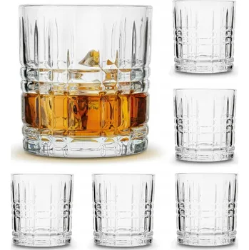 Sklenice Sklenice nízké na whisky drinky džusu LUXITO Grid 290 ml 6 Ks