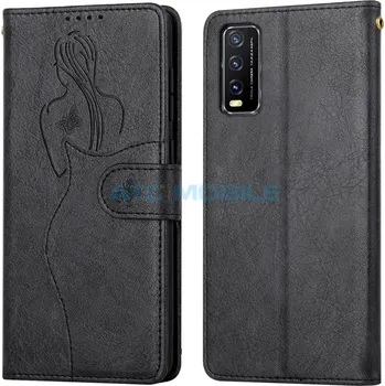 Pouzdro na mobilní telefon Pouzdro Book Vivo Y20, Y21 4G Beauty Girl Pattern otevírací černé a zpět 15 Kč s ATC Clubem
