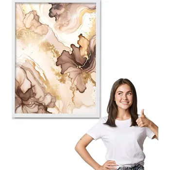 Obraz Obraz s rámem vzor GLAMOUR se zlatem + bílý rámeček 50x70 do kuchyně, jídelny