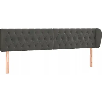 Čelo postele Ušák Samet 203x78/88 cm, Tmavě šedá