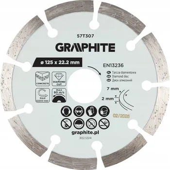 Řezný kotouč DIAMANTOVÝ ŘEZNÝ KOTOUČ na beton a cihly, SEGMENTOVÝ, 125 mm, pro suché řezání