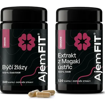 AjemFIT Balíček pro Podporu Libida a Plodnosti - 100% ČISTÉ RAW BÝČÍ ŽLÁZY - 80/240 kapslí (28g/84g) + 100% ČISTÝ EXTRAKT Z ÚSTŘIC MAGAKI (Japonsko) - 120 kapslí (36g)