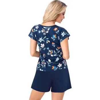 Dámské pyžamo Dámské krátké pyžamo Donna Caroline - bavlna Tmavě modrá S(36)