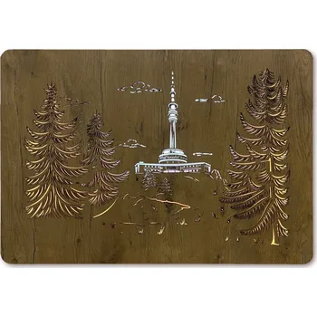 Obraz Li-Go "Praděd" světelný obraz 230V 90x62cm provedení povrchu: dub světlý