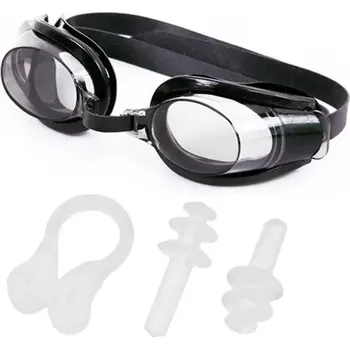 Špunt do uší Dětské plavecké brýle + nosní skřipec + špunty do uší 3 v 1 - černá