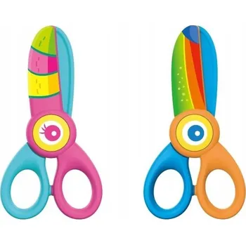 Školní nůžky KEYROAD, 5", Kiddy-cut, plastové, blistr, mix barev