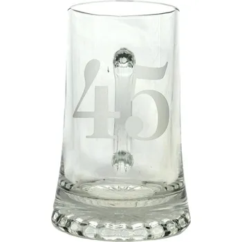 Sklenice Pivní sklenice na pivo 45 let výroční, korbel, půllitr 400 ml pískovaný