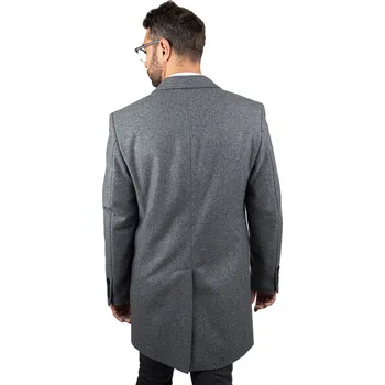 Pánský trenčkot Zapana Pánský vlněný kabát Luit světle šedá L