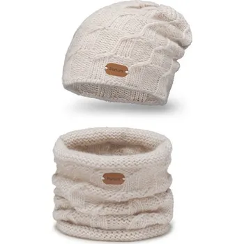 Čepice Pamami Dámský zimní set Anoz ecru One size