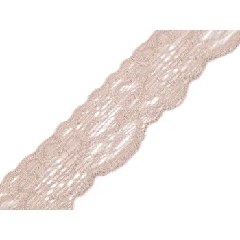 Krajka Elastická krajka šíře 35 mm metráž - 7 béžová písková