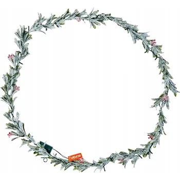 Vánoční dekorace VEVOR Vánoční girlanda 2,7 m s olivovými listy a bobulemi