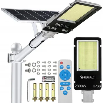 Venkovní osvětlení Solární pouliční lampa NNLED 2800 W 16000 lm IP66 se soumrakovým senzorem