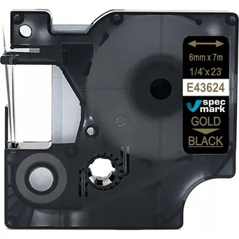 Pásek do tiskárny Páska do DYMO D1 43624 6mm Černá/Zlatá
