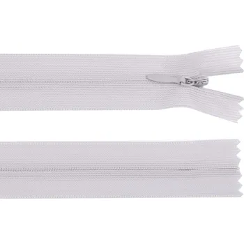 Zip Spirálový zip skrytý šíře 3 mm délka 60 cm Dederon - 780 šedá nejsvětlejší