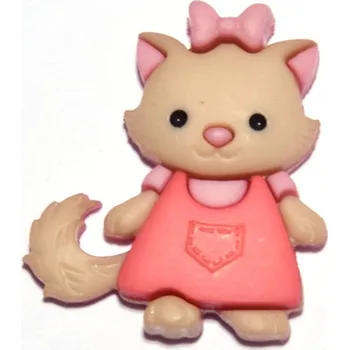 Knoflík Exclusive - knoflík plastový Kotě v sukýnce