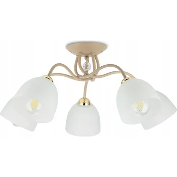 Stropní Svítidlo Tina Béžová se zlatými doplňky 5xE27 Taupe Moderní