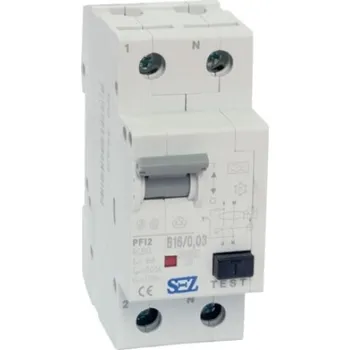 Proudový chránič SEZ KR Proudový chránič s nadproudovou ochranou 2 póly, charakteristika B, 20 A, 30 mA