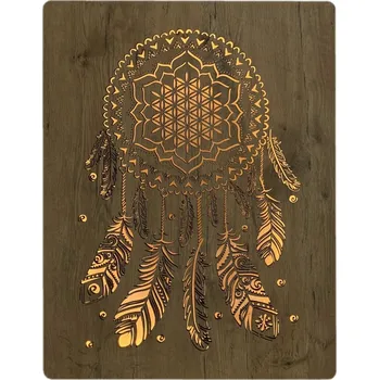 Obraz Li-Go "Lapač" světelný obraz 230V 62x80cm provedení povrchu: dub světlý