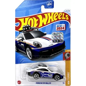 autíčko Porsche 911 Rallye White-Blue - HOT WHEELS