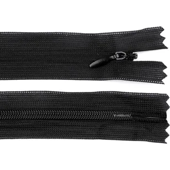 Zip Spirálový zip skrytý šíře 3 mm délka 65 cm dederon - 101 bílá