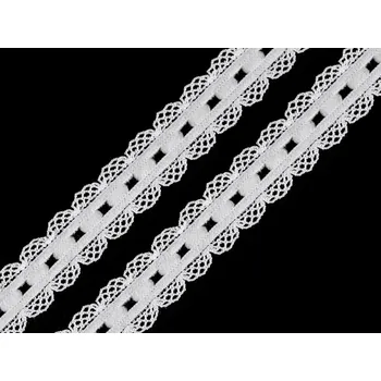 Ozdobná pruženka šíře 17 mm METRÁŽ - 1 Off White