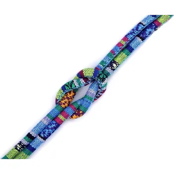 Šňůra kulatá s výplní indiánský motiv METRÁŽ - 4 modrá