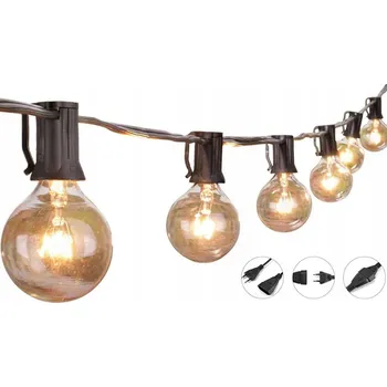 Venkovní osvětlení Zahradní girlanda světla žárovky koule 15 m 52 ks světelná do zahrady