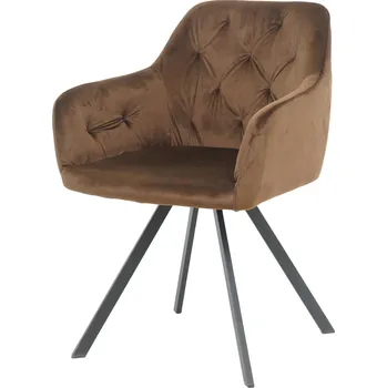 Jídelní židle ČALOUNĚNÁ VELUROVÁ ŽIDLE DO OBÝVÁKU JÍDELNY HNĚDÁ STANDHEIZ