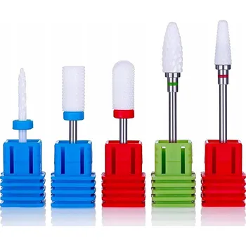 Pouzdro na mobilní telefon SADA KERAMICKÝCH FRÉZ NA NEHTY 5 KUSŮ HYBRIDNÍ GEL AKRYL