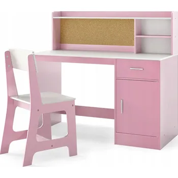 Psací stůl Psací stůl Costway 109,5 x 48 x 100,5 cm, odstíny růžové