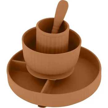 dětská jídelní sada Mikk-Line jídelní set 5005 - Brown sugar