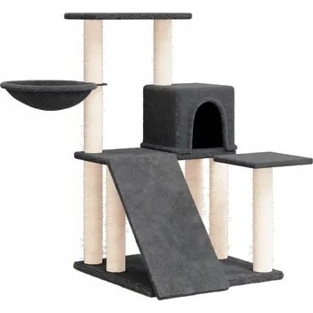 Škrabadlo pro kočky, multifunkční, 47x47x82 cm, tmavě šedé