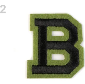 Textilní nažehlovací páska Nažehlovačka písmena černo/zelená - 2 "B" zelená