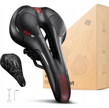 Sedlo na kolo Sedlo na horské kolo, pohodlné a úzké MTB, černo-červené