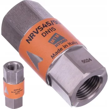 Ventil Zpětný ventil MTM pro myčku čerpadla závit 1/2" By-Pass 450b 90l/min nerez