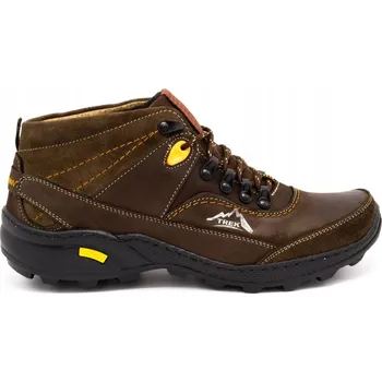 Pánská zimní obuv PÁNSKÉ ZIMNÍ BOTY ZATEPLENÉ KOŽENÉ 139 HNĚDÉ VEL. 44