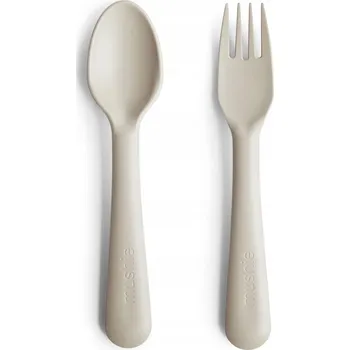 Příbor DĚTSKÁ SADA PŘÍBORŮ (VIDLIČKA, LŽÍCE) PLASTOVÁ BEZPEČNÁ BARVA SLONOVÁ KOST
