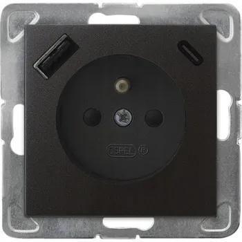 Elektrická zásuvka Ospel šedá Elektrická Zásuvka , USB