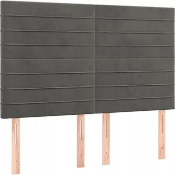 Čelo postele sametové tmavě šedé - 144x118 cm
