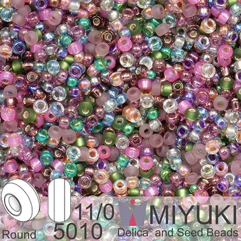 Korálek Korálky Miyuki Round 11/0. Barva Mix - Heather 5010. Balení 5g.