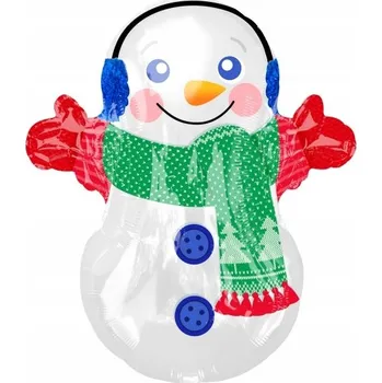 Balónek Fóliový balónek Sněhulák v zelené čepici Mikuláš