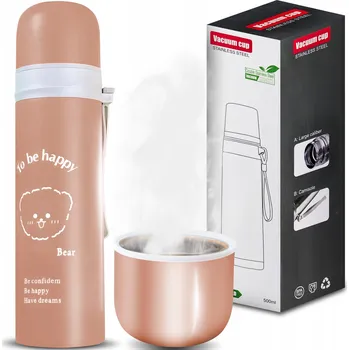 Termoska OCELOVÁ TERMOSKA VAKUOVÁ TERMO HRNEK LAHEV NA PITÍ 500ML 0,5L NA KÁVU XXL