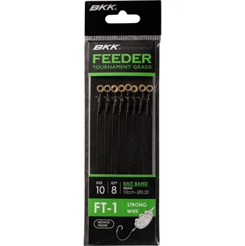 Rybářský háček Návazce BKK Feeder Tournament FT-1 Bait Band Rigs - Pletenka - 10cm - Velikost háčku #8