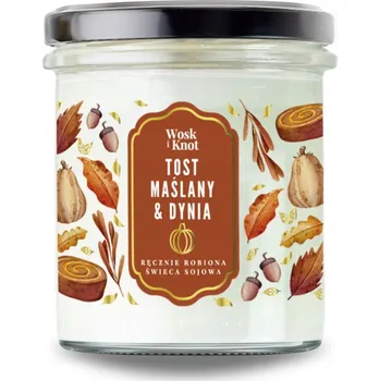 Svíčka Sójová vonná svíčka - Máslový toast & Dýně, Wosk i Knot