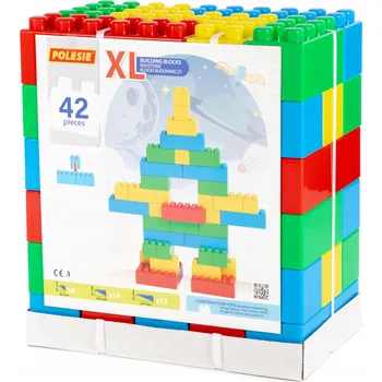 ostatní stavebnice Velké stavební stavebnice XL 42 dílů „Stavitel“ pro děti 1+ Polesie