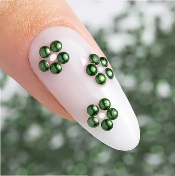 Náušnice ShinePins hladké cvočky třpytky ozdoby na nechty mini NTN zelené