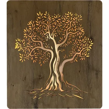 Obraz Li-Go "Olivovník" světelný obraz 230V 70x80cm provedení povrchu: dub světlý